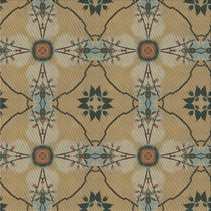 Square Patterned Reddish Brown Novelty Rug, pat3874