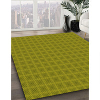 Patterned Olive Green Rug, pat3875yw