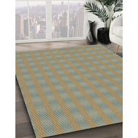 Patterned Dark Green Novelty Rug, pat3876