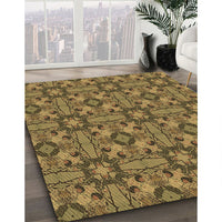 Patterned Dark Bronze Brown Rug, pat3877brn