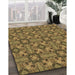 Patterned Dark Bronze Brown Rug in Family Room, pat3877brn
