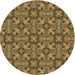 Square Patterned Dark Bronze Brown Rug, pat3877brn