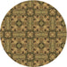 Square Machine Washable Transitional Dark Bronze Brown Rug in a Living Room, wshpat3877brn