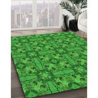 Patterned Green Rug, pat3877grn