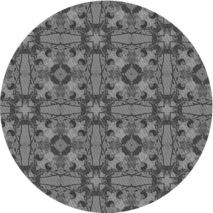 Square Patterned Black Rug, pat3877gry