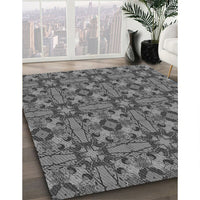 Patterned Black Rug, pat3877gry