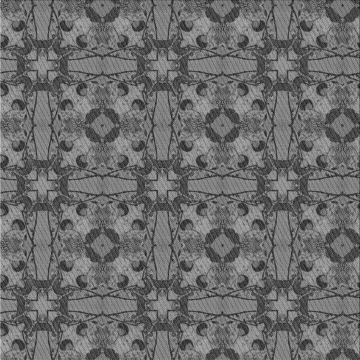 Round Machine Washable Transitional Black Rug, wshpat3877gry