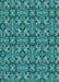 Machine Washable Transitional Dark Turquoise Green Rug, wshpat3877lblu