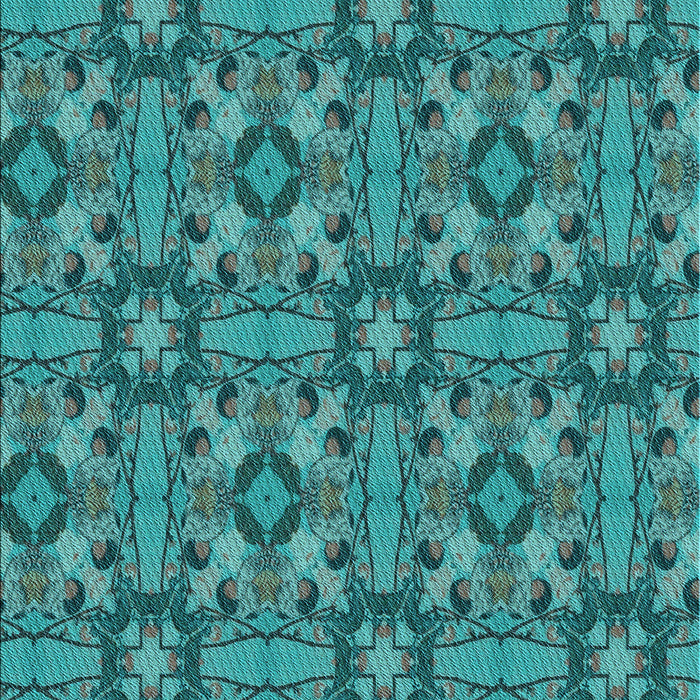 Machine Washable Transitional Dark Turquoise Green Rug, wshpat3877lblu