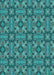 Patterned Dark Turquoise Green Rug, pat3877lblu
