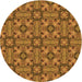 Square Patterned Saddle Brown Rug, pat3877org