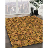 Patterned Saddle Brown Rug, pat3877org