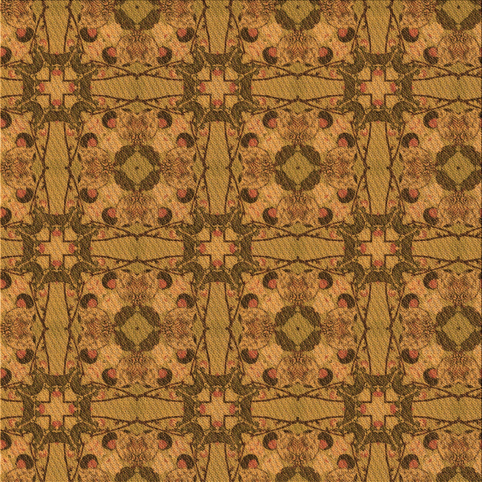 Round Patterned Saddle Brown Rug, pat3877org