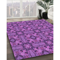 Patterned Dark Orchid Purple Rug, pat3877pur