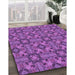 Patterned Dark Orchid Purple Rug in Family Room, pat3877pur