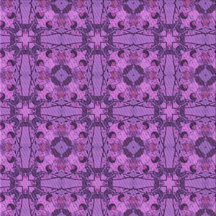 Round Machine Washable Transitional Dark Orchid Purple Rug, wshpat3877pur