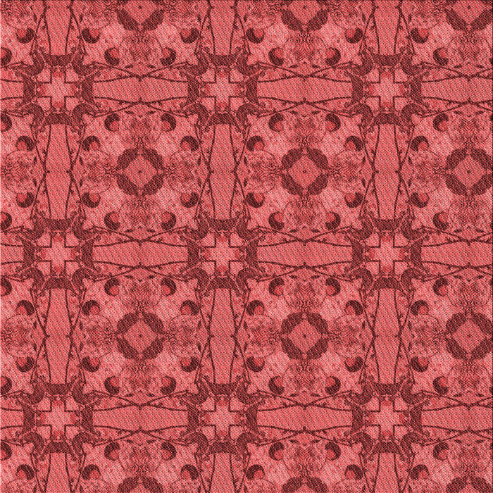 Round Patterned Red Rug, pat3877rd