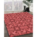 Patterned Red Rug in Family Room, pat3877rd