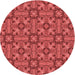 Square Patterned Red Rug, pat3877rd