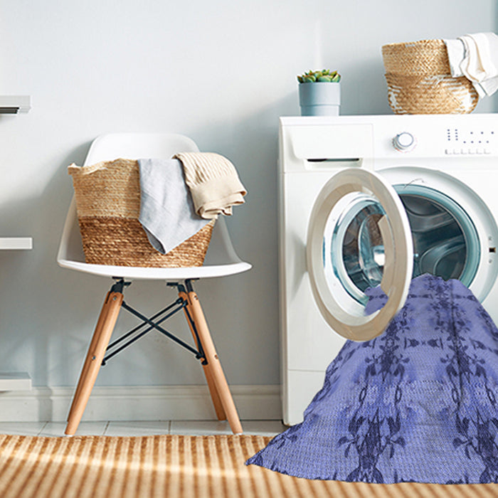 Machine Washable Transitional Denim Blue Rug in a Washing Machine, wshpat3878blu