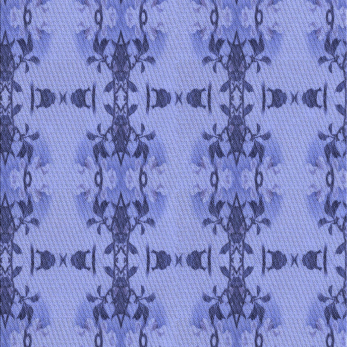 Machine Washable Transitional Denim Blue Rug, wshpat3878blu