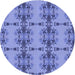 Square Patterned Denim Blue Rug, pat3878blu