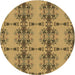 Square Patterned Yellow Rug, pat3878brn