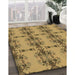 Machine Washable Transitional Yellow Rug in a Family Room, wshpat3878brn