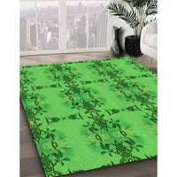 Patterned Lime Green Rug, pat3878grn