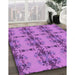 Patterned Purple Rug in Family Room, pat3878pur