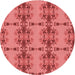 Square Patterned Red Rug, pat3878rd