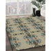 Machine Washable Transitional Antique Bronze Green Rug in a Family Room, wshpat3878