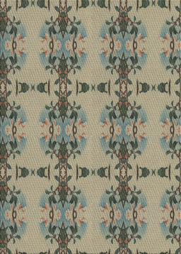 Patterned Antique Bronze Green Novelty Rug, pat3878