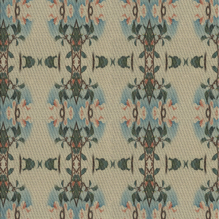 Patterned Antique Bronze Green Novelty Rug, pat3878