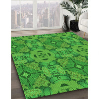 Patterned Green Rug, pat3879grn