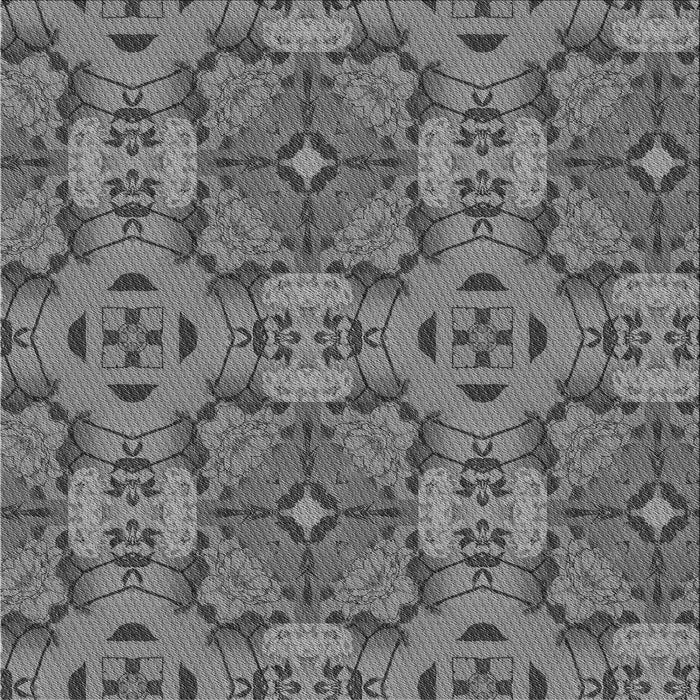 Round Patterned Gunmetal Gray Rug, pat3879gry