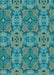 Machine Washable Transitional Turquoise Green Rug, wshpat3879lblu