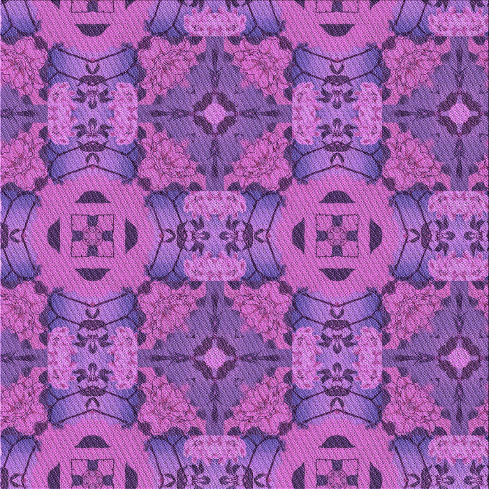 Round Machine Washable Transitional Purple Rug, wshpat3879pur