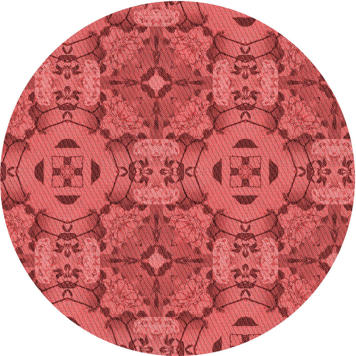 Square Patterned Red Rug, pat3879rd