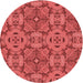 Square Patterned Red Rug, pat3879rd