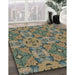 Machine Washable Transitional Olive Green Rug in a Family Room, wshpat3879