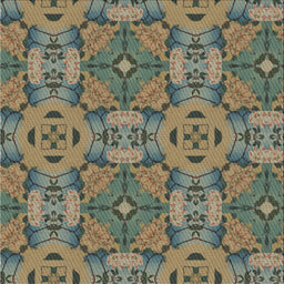 Square Patterned Olive Green Novelty Rug, pat3879