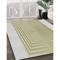 Patterned Khaki Green Novelty Rug, pat387