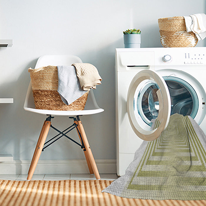Machine Washable Transitional Khaki Green Rug in a Washing Machine, wshpat387