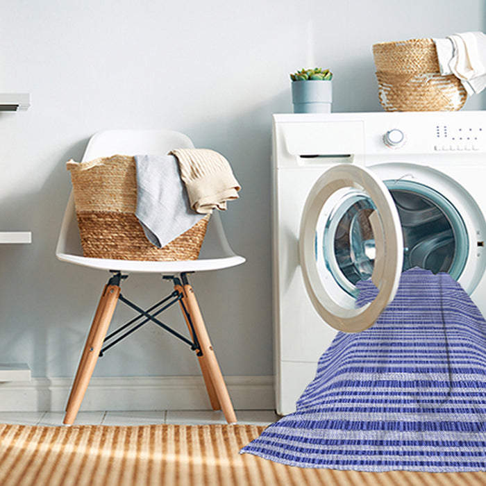 Machine Washable Transitional Royal Blue Rug in a Washing Machine, wshpat388blu