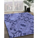 Machine Washable Transitional Sky Blue Rug in a Family Room, wshpat3880blu