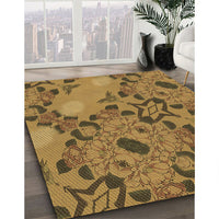 Patterned Dark Bronze Brown Rug, pat3880brn