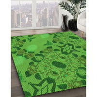 Patterned Green Rug, pat3880grn