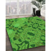 Patterned Green Rug in Family Room, pat3880grn