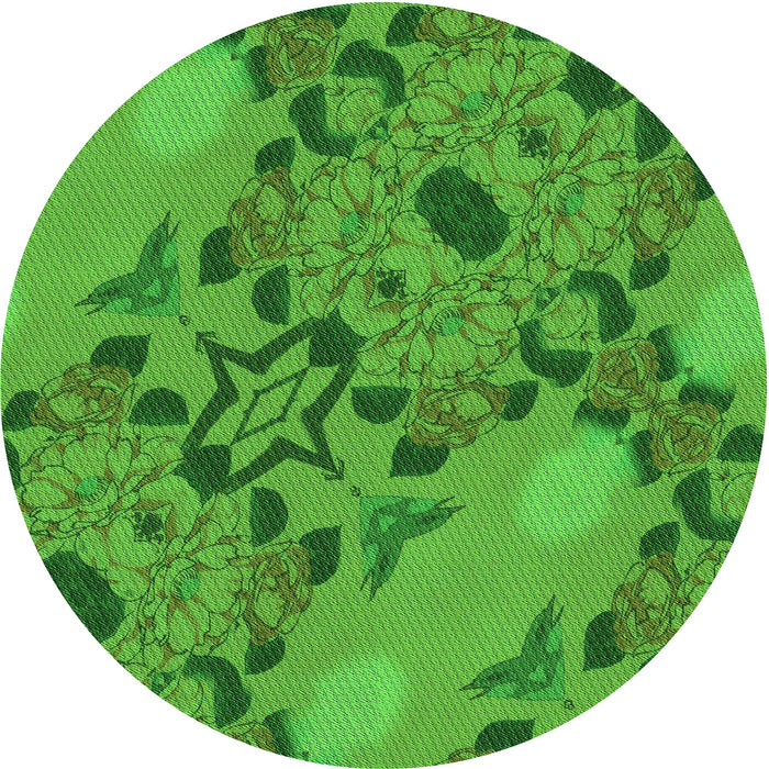 Square Machine Washable Transitional Green Rug in a Living Room, wshpat3880grn